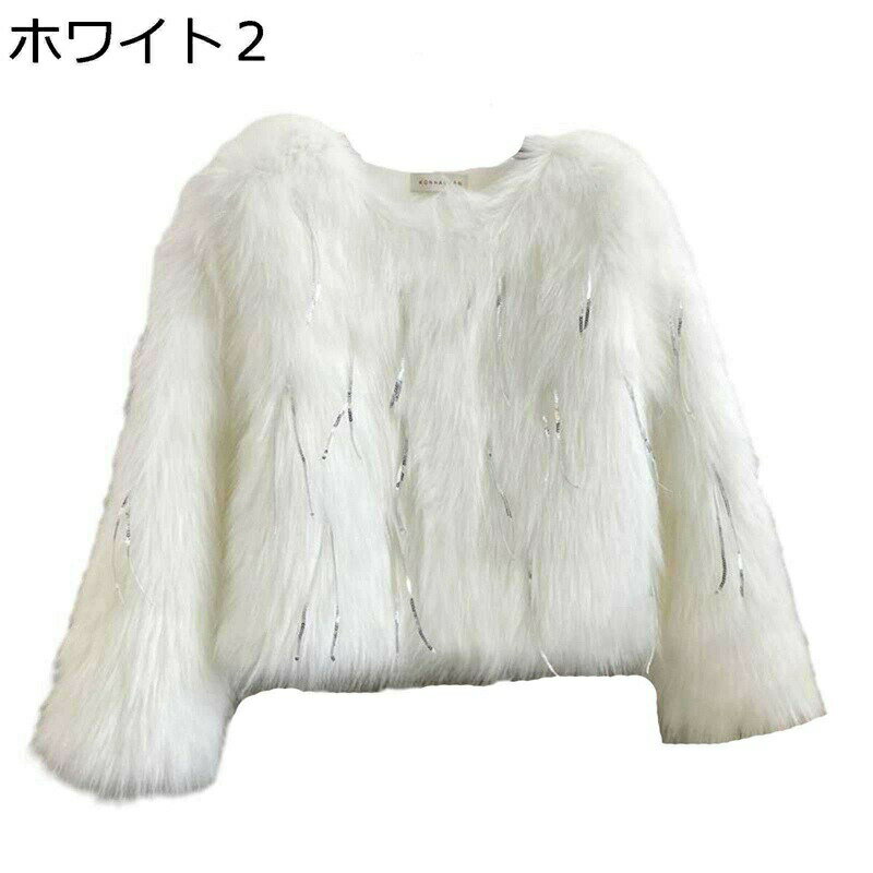 ボアブルゾン ファーコート レディース 長袖 ショート丈 襟なし フード付き ポケット付き ルース フェイクファー 前開き 羽織り アウター 冬服 S-XL 防寒ウェア 春秋冬 もこもこ 上質 軽量