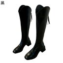 ロングブーツ エナメル レディース 冬秋 ミドルヒール スクエアトゥ スクエアヒール ファスナー 防水性 屈曲 楽チン 防滑 オフィス シンプル コンフォート 普段使い オシャレ トレンド