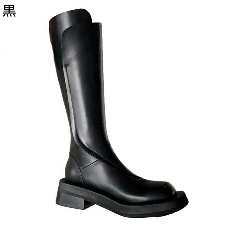 ロングブーツ レディース靴 エナメル 秋 冬 スクエアトゥ 粗いかかと ミドルヒール ジップアップ 防水性 屈曲 ギャル 欧米風 ユニーク 滑りやめ 仕事 会社 柔軟 普段用 お洒落 オシャレ