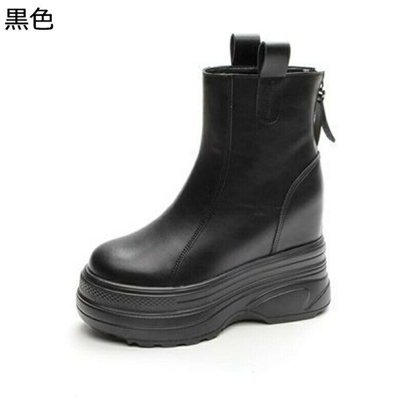 レディース アンクルブーツ ショートブーツ 短靴 ミドル丈 ウェッジヒール バックジップ レザー 無地 細身 美脚 秋冬 疲れにくい 柔らか 防滑 ソフト フェミニン コーデ フォーマル オフィス 通勤通学