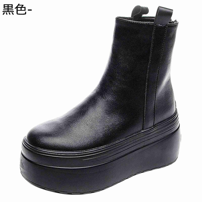 レディース 厚底ブーツ アンクル丈 ショートブーツ 短靴 バックジップ ミドル丈 レザー 足細く見え 軽量 秋冬 履きやすい 痛くない 滑り止め 可愛い ファッション フォーマル オフィス 通勤通学