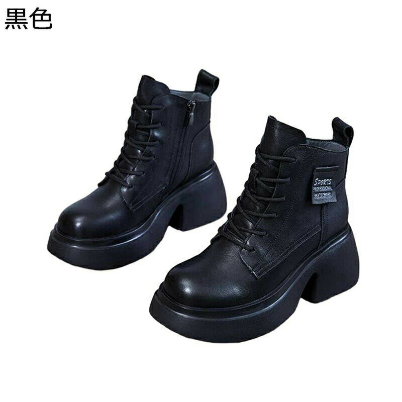 ショートブーツ レディース アンクルブーツ 合成皮革 厚底 レースアップ サイドジップ 細見え 安定感 履きやすい 痛くない 短靴 フェミニン セクシー 秋用 防水防滑 大きい 通勤 パーティ ストリート
