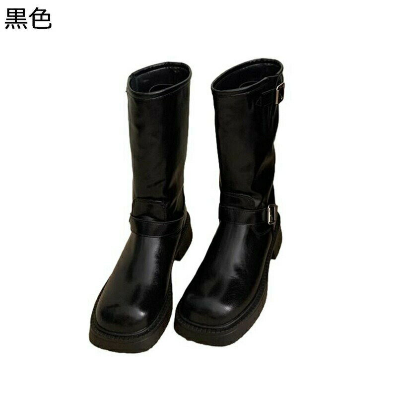 厚底 ウエスタンブーツ ジョッキーブーツ レディース スクエアトゥ 膝下 袴ブーツ 足細 着脱簡単 秋冬春 歩きやすい 定番 かわいい ガーリー 防水 防滑 大きめ ゆったり 通勤 コスプレ ゴスロリ パンク