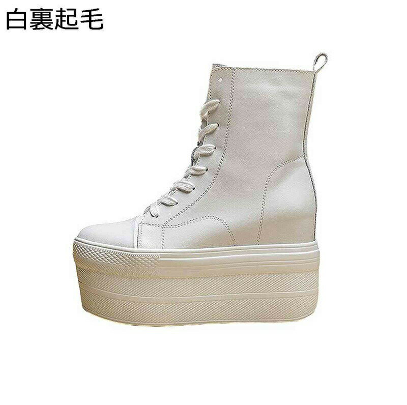 ショートブーツ レディース 厚底ブーツ レザー 足細 細身 編み上げ インヒール プラットフォーム 履きやすい 痛くない 短靴 韓国 アメカジ 秋用 防水防滑 大きめ ゆったり イベント カジュアル 旅行