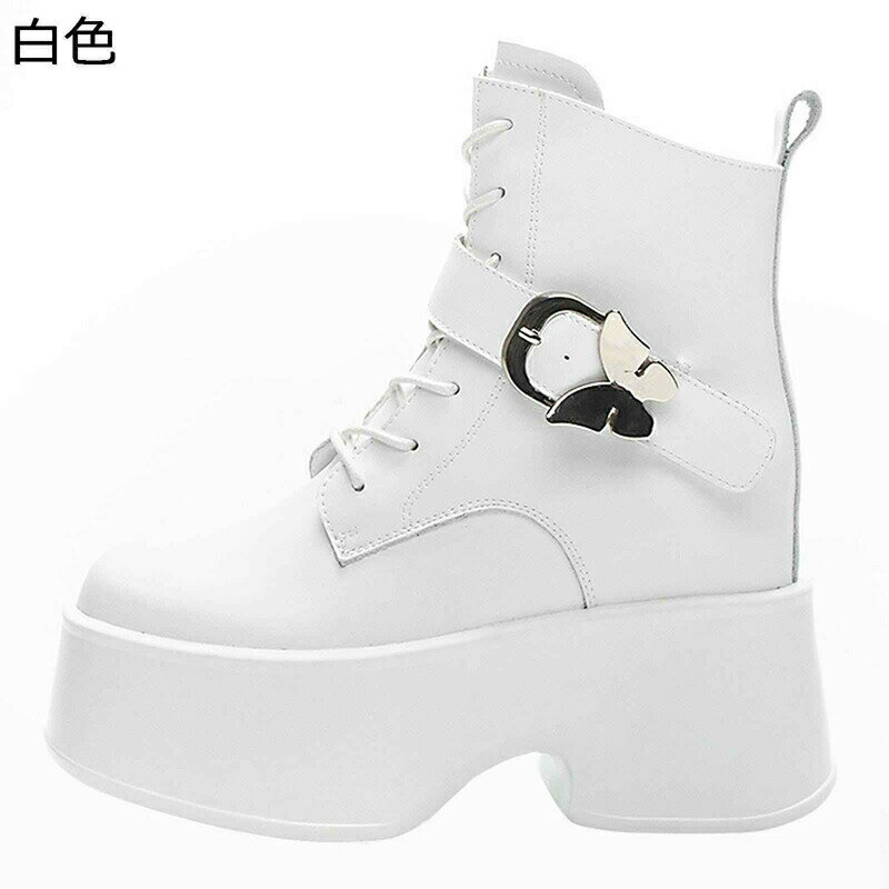 ジョッキーブーツ ショートブーツ レディース 袴用 厚底ブーツ サイドジップ ストラップ 秋冬 合皮 足..