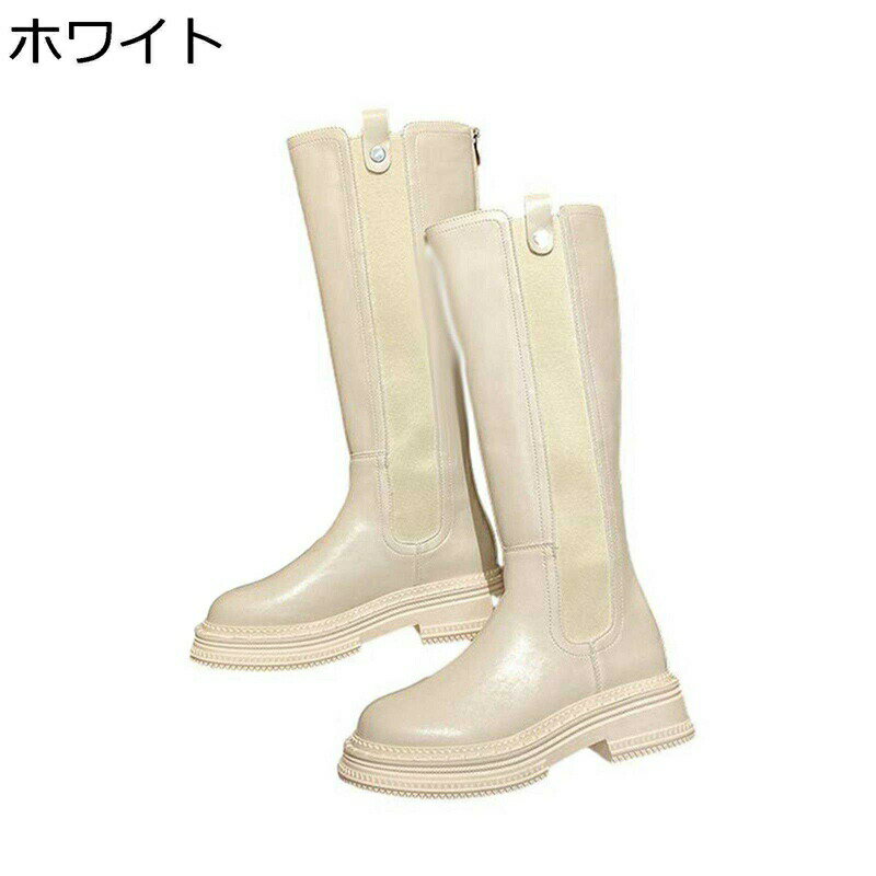 ニーハイブーツ レディース ブーツ サイドゴア ラウンドトゥ ロング丈 厚底 ヒール：5.5CM バックジップ 長ブーツ ストレッチ サイハイブーツ 痛くない 履きやすい 秋冬 ファンション
