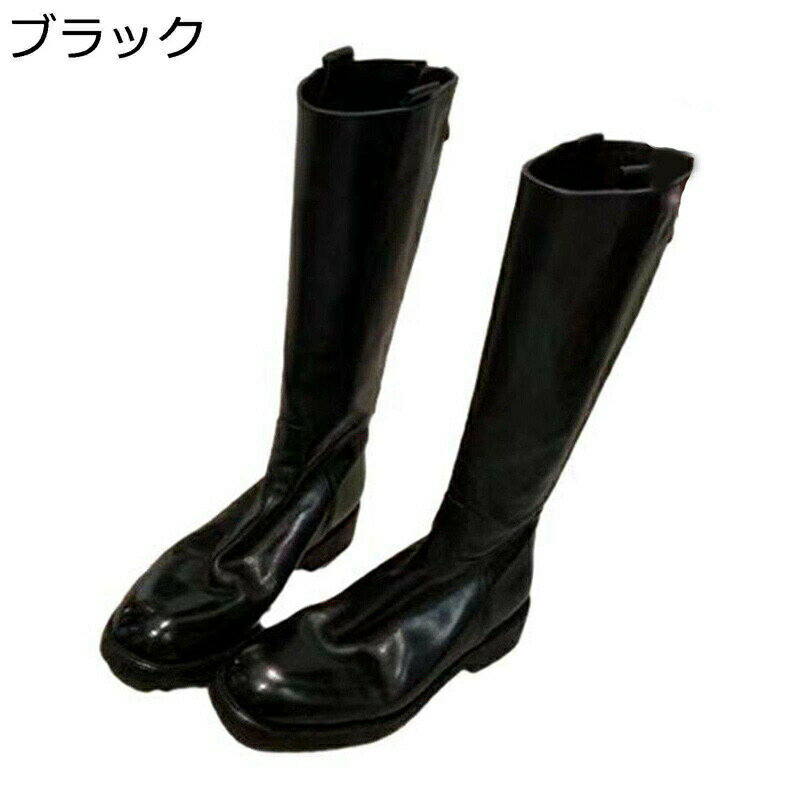 ブーツ レディース ニーハイブーツ ドレープ ロング丈 膝丈 ヴィンテージ 身長3CMアップ 高筒ブーツ ラウンドトゥ バックジップ くしゅくしゅ カジュアル 秋冬 太めヒール 艶有り 普段着