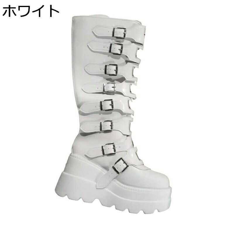 ロングブーツ 秋冬 厚底 バックル スチームパンク ヴィンテージパンク レディース 厚底ブーツ ゴシックパンク 大きいサイズ ロックストリート プラットフォーム ロングブーツ ミドルブーツ 舞台