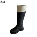 ロングブーツ レディース 厚底 バックジッパー 高筒ブーツ 膝丈 ラウンドトゥ チャンキーヒール 長ブーツ ビンテージ カジュアル 柔らかい アウトドア クッション性 滑り止め ガーリー系