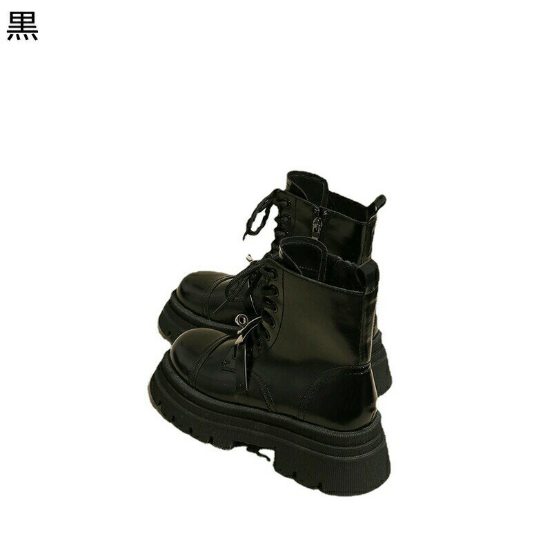 ブーツ レディース 本革 ハーフブーツ ショットブーツ レースアップ プラットフォーム 厚底 美脚 カジュアル 身長アップ ミドルブーツ 防水性 快適 おしゃれ 滑り止め 無地 晴雨兼用 イベント 二次会