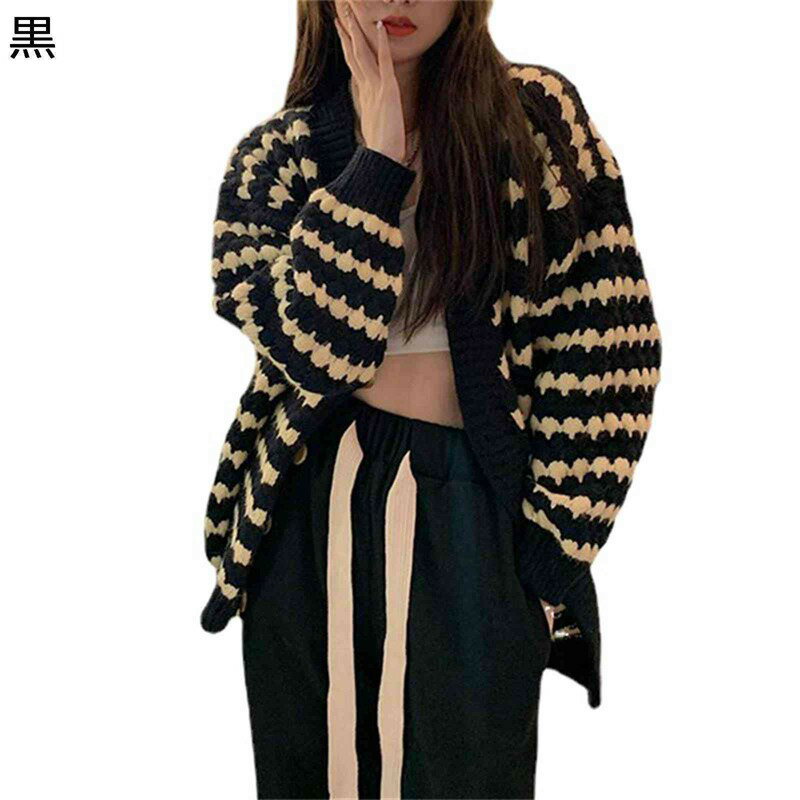 カーディガン スウェット ニット セーター レディース 秋 冬 伸縮性良い 長袖 切り替え ゆったり ルーズ ファッション トレンド 日系 可愛い カジュアル 防寒服 体型カバー 着回し力 通勤通学