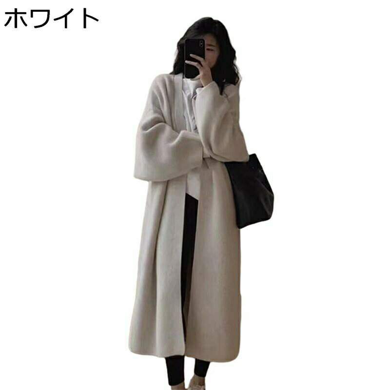 羽織り ロング ニット レディース ニットカーデ アウター ロングカーディガン ゆったり ボタンなし 厚手 ふんわり 保温 秋服 ニットセーター 無地 シンプル ストレッチ 軽量 おしゃれ 着痩せ