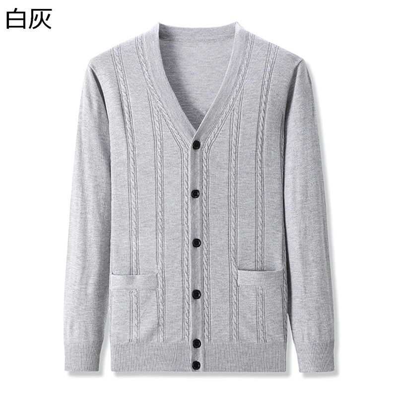 カーディガン ニット メンズ ビジネス スウェット セーター ジャカード織 Vネック 紳士着 暖かい アウター インナー ポケット 細身 前開き 伸縮性良い 冬...