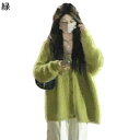 カーディガン ボタン付き ニット レディース 長袖 ショール Vネック アウター ふわふわ もこもこ 秋冬 コート あったか 暖かい セーター 羽織り 韓国風 ...
