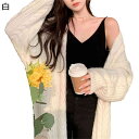 ロング カーディガン ニット レディース 長袖 ショール Vネック アウター 秋冬 コート 厚い もこもこ セーター トップス 羽織り ファッション カジュアル...