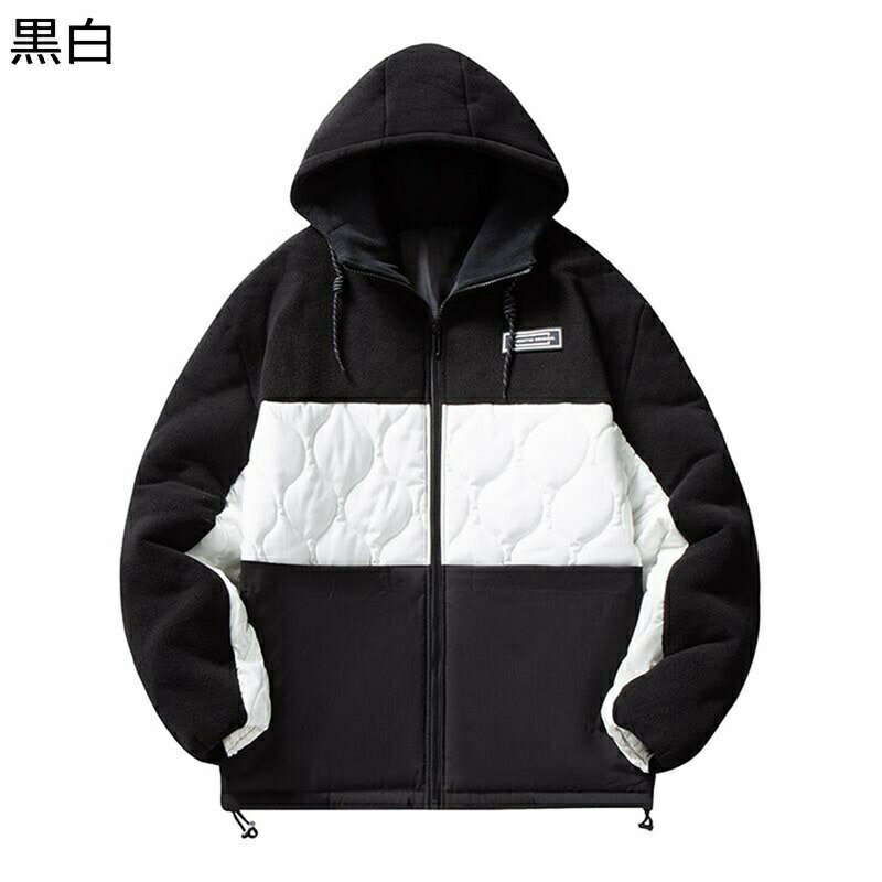 楽天kcreate中綿ジャケット メンズ 厚手 冬 フード付き アウター 綿入り パーカー 保温 防寒 バイカラー おしゃれ ゆったり 中綿ブルゾン 綿服 かっこいい 普段着 アウトドア ウオーキング 大きいサイズ