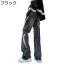 メンズ デニムパンツ カジュアルパンツ ロングパンツ 大きいサイズ ラッパズボン ストリート スリット Gパン スリムフィットパンツ ジッパー ストレート 春夏秋冬 個性 普段着 通勤