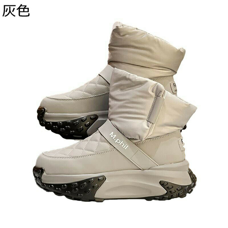 冬用 スノーブーツ ショートブーツ ダウン レディース ボア付き 雪靴 厚底 ベルクロ 短靴 ハイカット あったかい 美脚 コンフォート 軽量 衝撃吸収 滑り止め 旅行 お出かけ カジュアル アウトドア