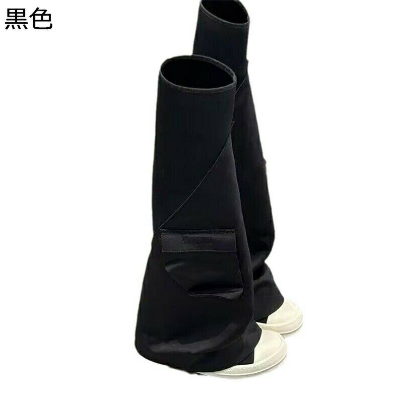 ロングブーツ 膝丈 レッグウォーマーブーツ レディース フラット ポケット付き 細見え 原宿風 おしゃれ フェミニン 可愛い 歩き 春秋冬 ソフト 防滑 大きめ ゆったり コスプレ 無地 ゴスロリ カジュアル