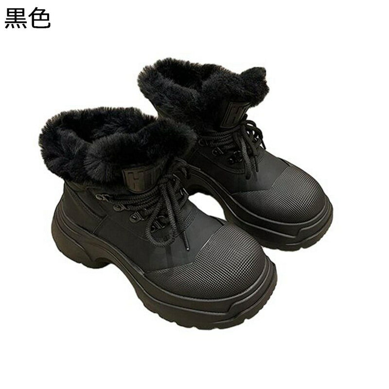 冬用 スノーブーツ ショートブーツ レディース 裏ボア 綿靴 レースアップ ハイカット 短靴 雪対策 厚底 防寒 ムートンブーツ 安定感 履きやすい 防水 滑りにくい 旅行 お出かけ カジュアル アウトドア