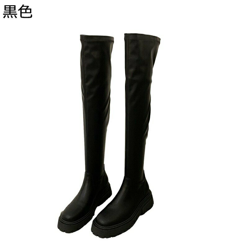 ロングブーツ レディース ニーハイブーツ 合成皮革 厚底 落ちにくい シンプル 長靴 ひざ丈 足細 軽量 秋冬春 おしゃれ フィット 韓国 防滑 ソフト カジュアル パンク ハロウィン 旅行 オフィス 無地