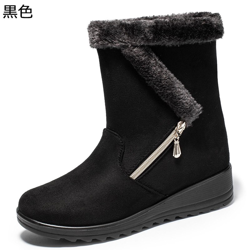 スノーブーツ レディース ボア付き ハイカット サイドジップ 冬物 ショートブーツ 暖かい 防寒 ウェッジ 履きやすい 痛くない 耐磨耗 撥水 防滑 ソフト 大きいサイズ 短靴 軽量 通学 アウトドア カジュアル