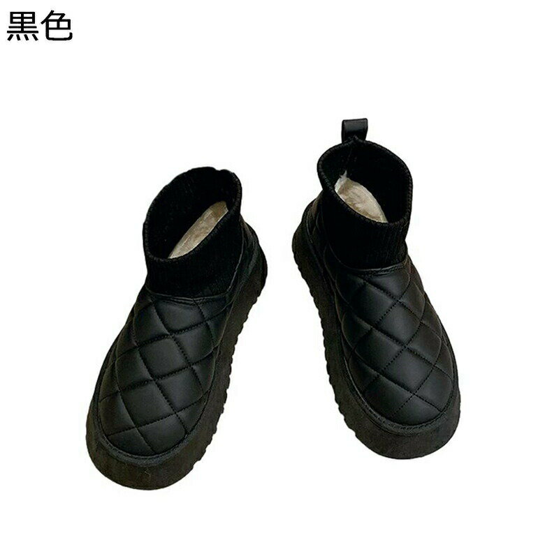 雪用 スノーブーツ ショートブーツ 厚底 レディース 裏ボア ムートンブーツ 綿靴 大きめ ストレッチ ゆったり 短靴 雪対策 ミドルカット 防寒靴 歩きやすい 撥水 滑りにくい 旅行 お出かけ カジュアル