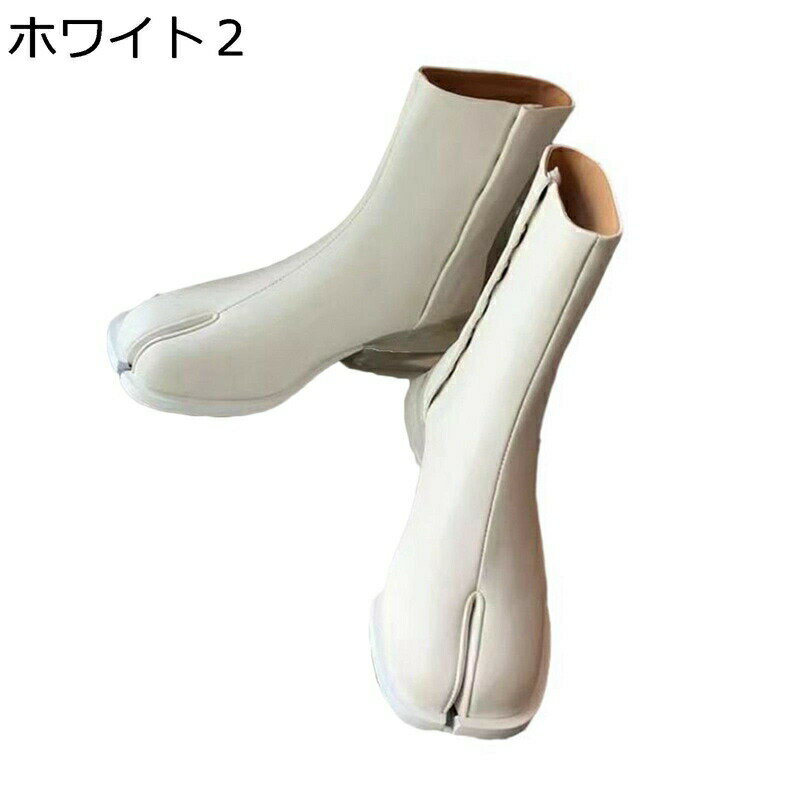 ブーツ 足袋型 レディース ショート丈 本革 チャンキーヒール ローヒール ヒール：3CM 足袋シューズ 足袋ブーツ 短靴 秋冬 ソフト エナメル 艶 モード オフィス オシャレ 脱ぎ履きやすい