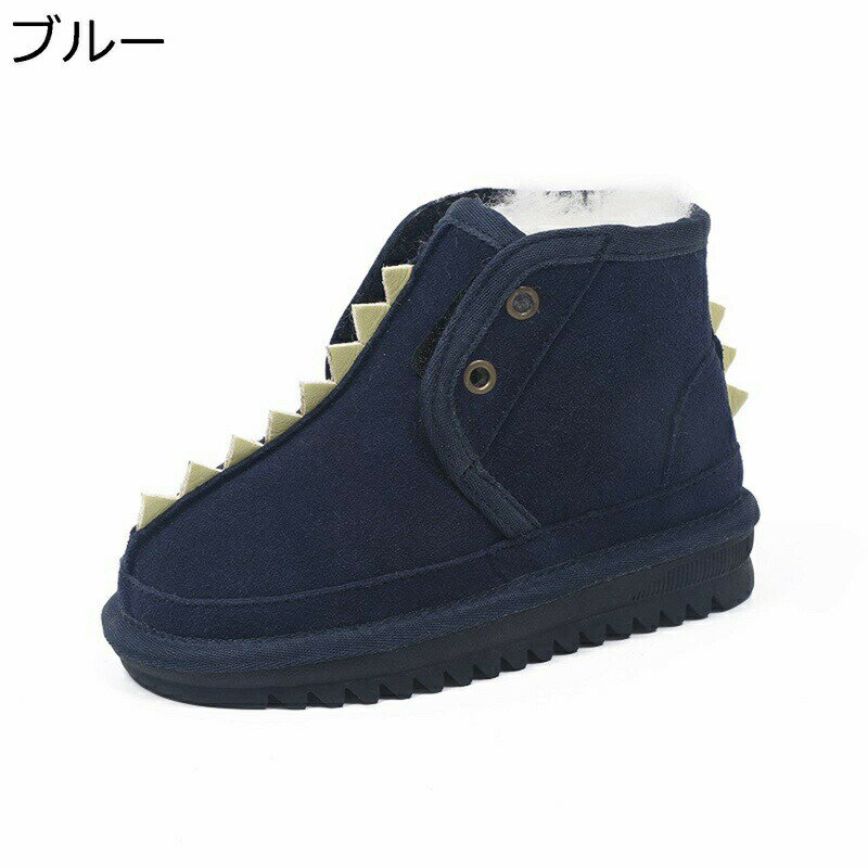 保暖 冬用 ムートンブーツ キッズ 子供靴 恐竜 可愛い ショート丈 スリッポン ボアブーツ スノーシューズ ハイカット 牛革 入園 入学 雪遊び 男女通用 キッズブーツ 簡単に脱ぎ履 暖かい 冬