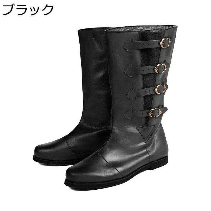 メンズ ロングブーツ 革靴 ストラップ 切り替え ワークブーツ 秋冬 ハイカット 短靴 暖かい 防寒 プレーントゥ 切り替え 手作り 防滑 ベーシック トレンド トラベル 旅行用 パンク系 大きいサイズ