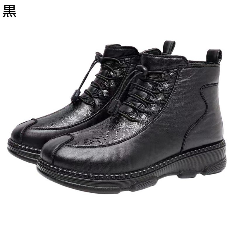 ショートブーツ レディース 弾性バンド 大きいサイズ 高齢者 サイドジップ 靴ひも ウィンターブーツ ムートンブーツ スノーシューズ 老人 防寒靴 雪靴 裏パイル モコモコ 雪対応 保温 滑りにくい