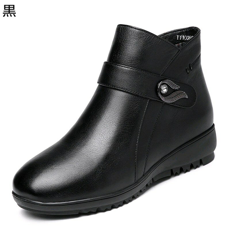 ショートブーツ レディース 金属 革靴 ウール 本革 レザー ラメ 大きいサイズ スノーシューズ サイドジップ ママ 婦人 冬 防寒靴 保温 雪対策 裏ボア もこもこ 高齢者 母の日 ギフト 50-70代