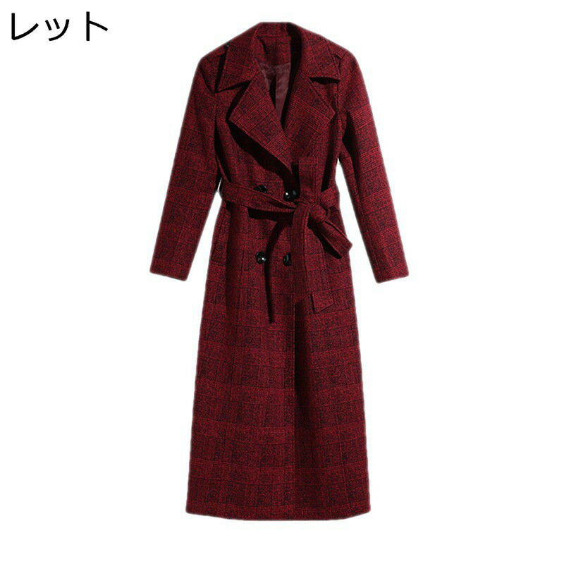 チェスターコート チェックコート レディース ロングコート ラシャ スプリングコート アウター マキシ 春秋服 軽量 あったか 厚い 保温 柔らかい肌触り 韓国 かっこいい ビジネスコート 部屋着 記念日
