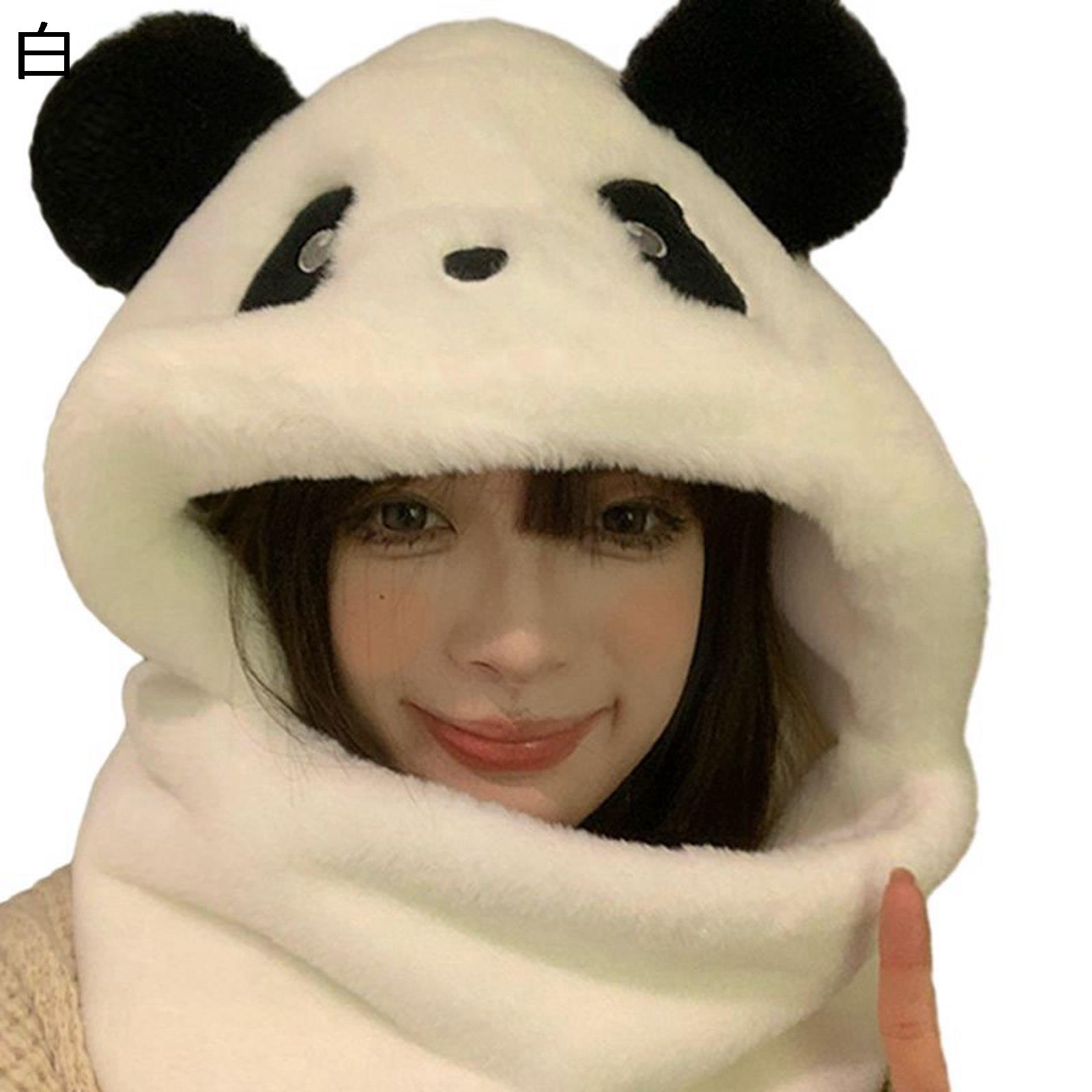 パンダデザイン マフラー 3in1 手袋 レディース 耳付きマフラー 一体型 かわいい 秋冬用 ぽかぽか 防寒..