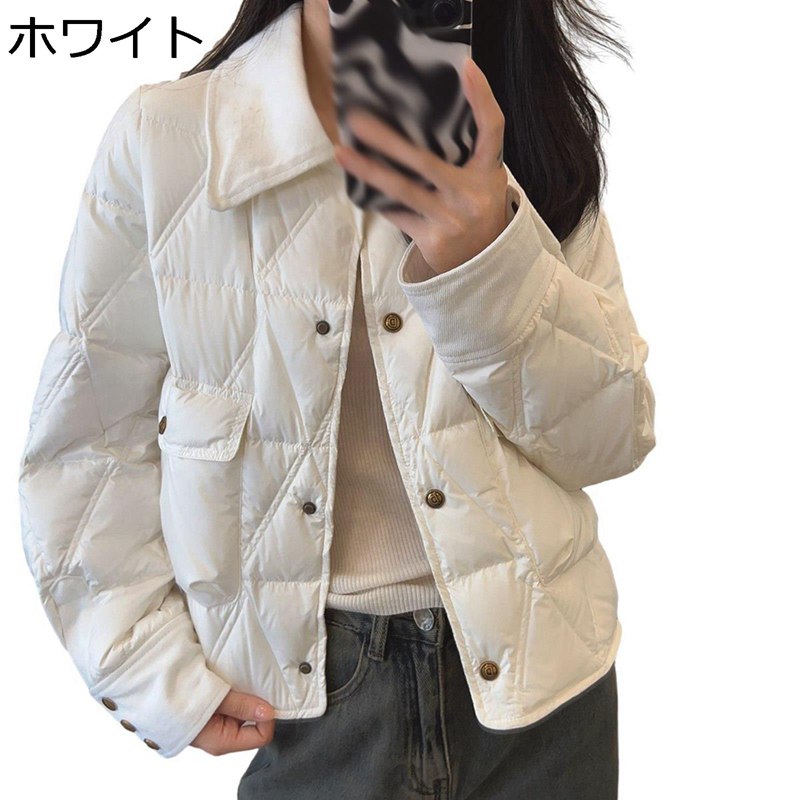 レディース ダウンジャケット 中綿 冬 長袖 パッチワークジャケット 韓国 軽量 着痩せ ボタン ダウンコート ジャケット 無地 3色 冬服 カジュアル ゆったり 防寒 厚手 アウトドア 通勤 秋冬 冬用