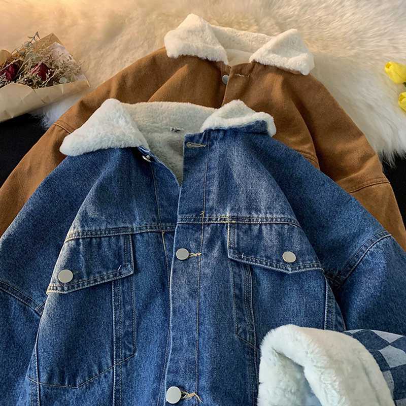 コート ジャケット メンズ デニム ラムウール チェック ストリート カッコイイ 個性 デニムコート アウター カジュアル 厚手 おしゃれ 裏起毛 ゆったり 柔らかい 暖かい 防寒 撥水 秋冬 通勤通学