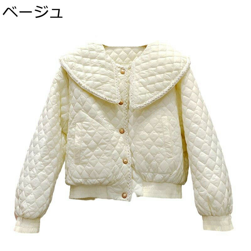 ダウンジャケット 90%ダウン入り ショート レディース セーラー襟 ボタン付き 折り襟 ジャケット ウルトラライト アヒル羽毛 アウター 長袖 あったか ダウン入りジャケット かわいい 秋冬用