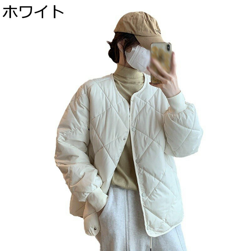 ジャケット ダウンジャケット レディース 長袖 秋冬 ボタン 軽量 薄手 暖かい 柔らかい エレガント シルエット 中綿ジャケット 中綿ダウンコート 無地 通勤 ミセス キルティング コート アウター 冬用