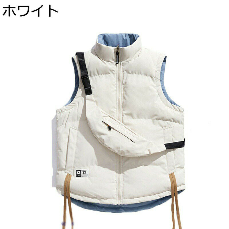メンズ ダウンベスト リバーシブル 両面着 中綿ベスト 男性 中綿入れ アウトドア ベスト 無袖アウター ..
