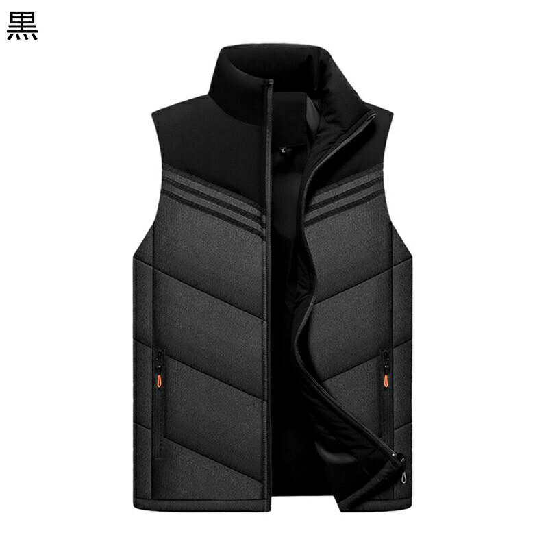 メンズ 5xl アウターベスト ノースリーブ ダウンコットンベスト パッチワーク 大きいサイズ 防寒 立ち襟 保温 秋 冬 内ポケット チョッキ おしゃれ 動きやすい 耐摩耗 コーデ易い 通勤 通学