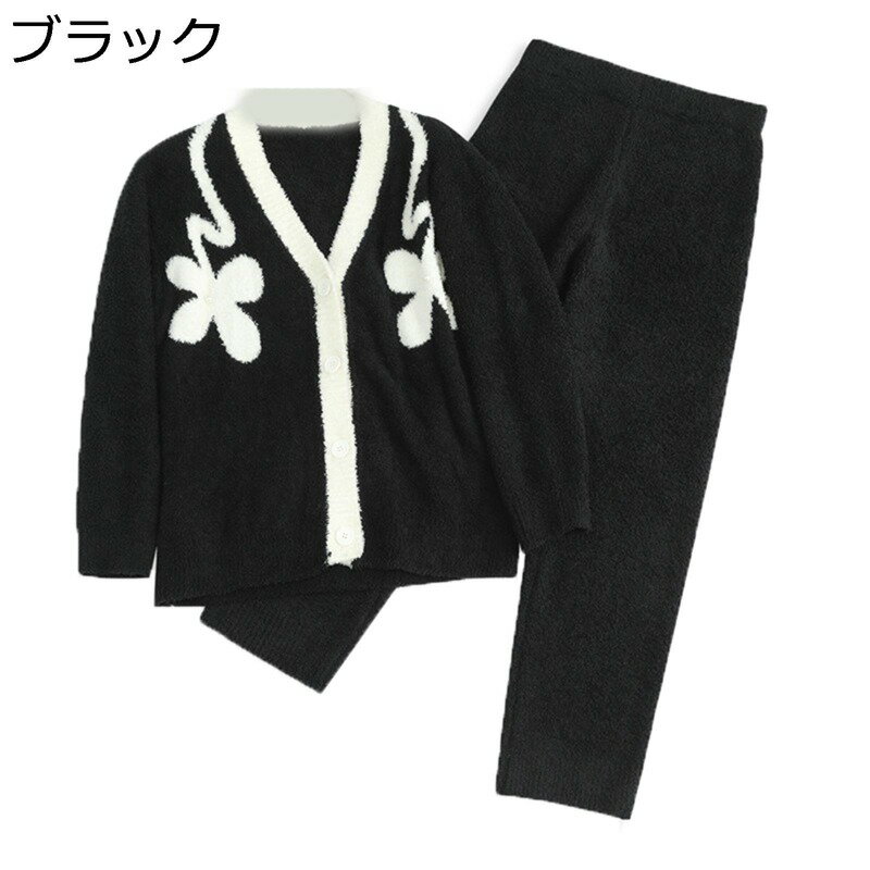 ネルパジャマ レディース ルームウェア 寝間着 上下set 保温防寒 暖か Vネック 花柄 寝巻き シンプル 厚手 ふわふわ 柔らか ゆったり 秋冬 ぱじゃま ナイトウェア 女の子 便利服 デイリー