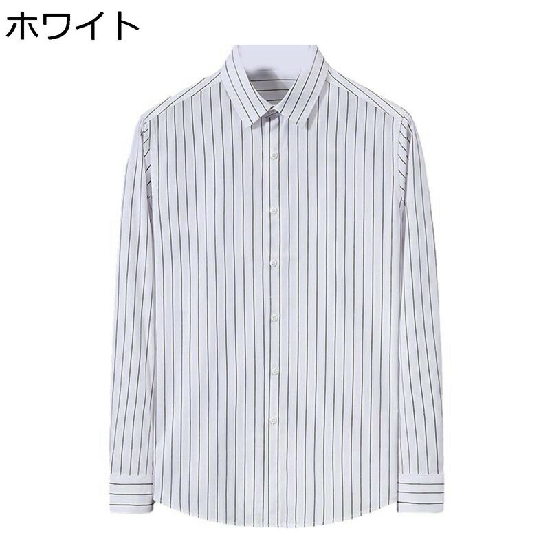 シャツ メンズ ワイシャツ ストライプシャツ ビジネス カジュアル 薄ボア 厚手 長袖 防寒 保温 細身 開..
