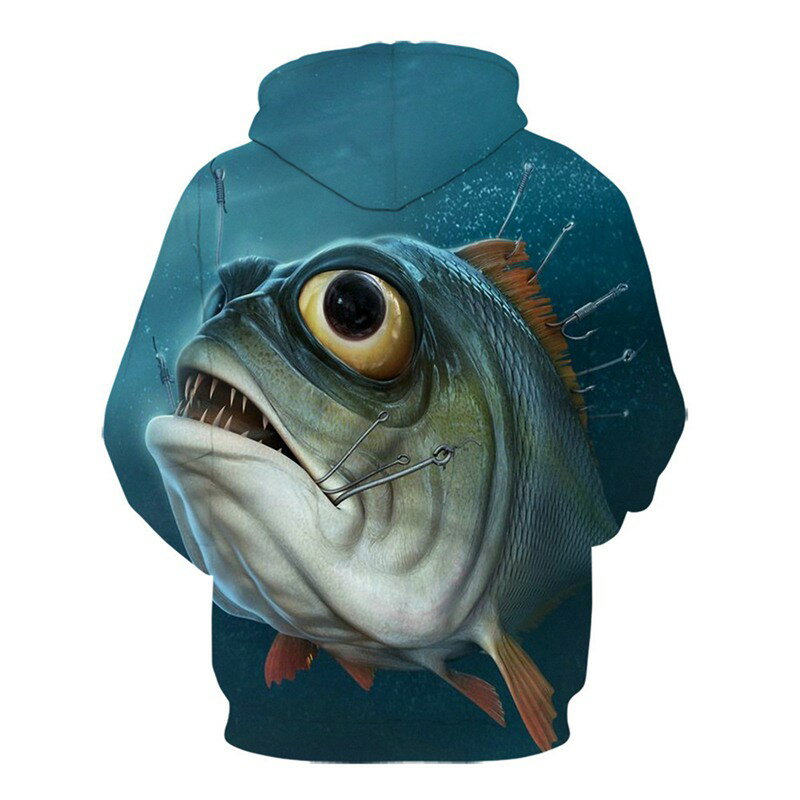 パーカー プルオーバー メンズ フード付パーカー 魚柄 3Dプリント 欧米風 おしゃれ 春秋 カンガルーポケット 大きいサイズ ゆったり 耐久性 ストリート カジュアル 着心地が良い スポーツ