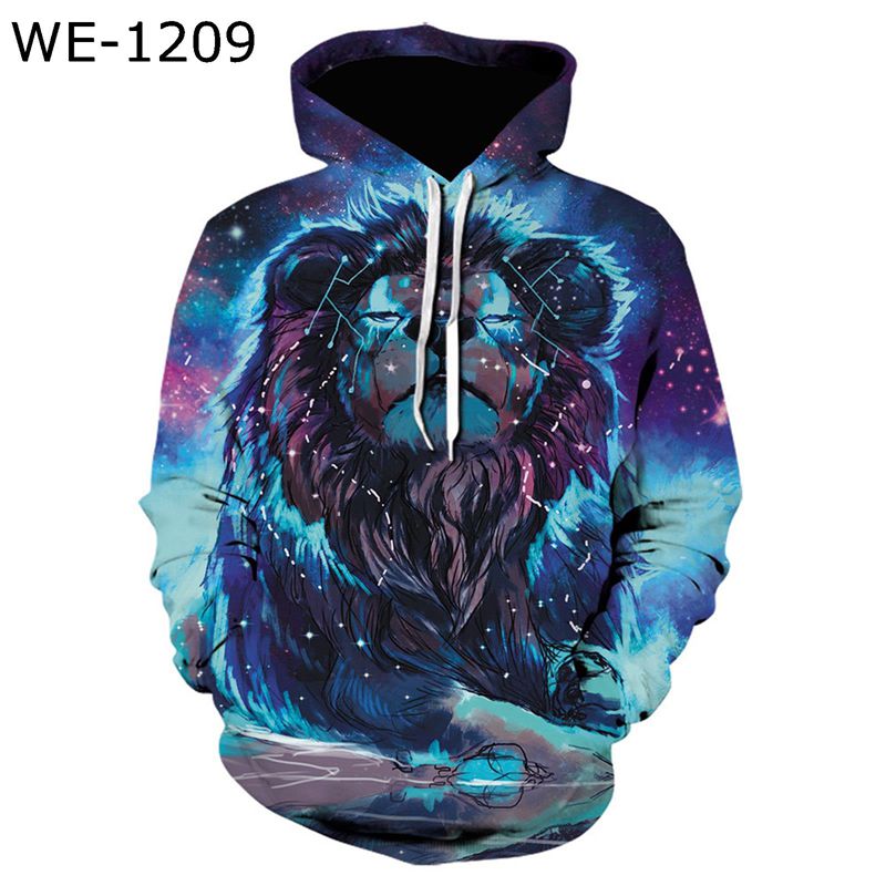 ライオン柄パーカー プルオーバー メンズ 大きいサイズ フード付きパーカー 春秋 おしゃれ 総柄 欧米風 3Dプリント 動物柄 ゆったり 耐久性 柔らかい スト...