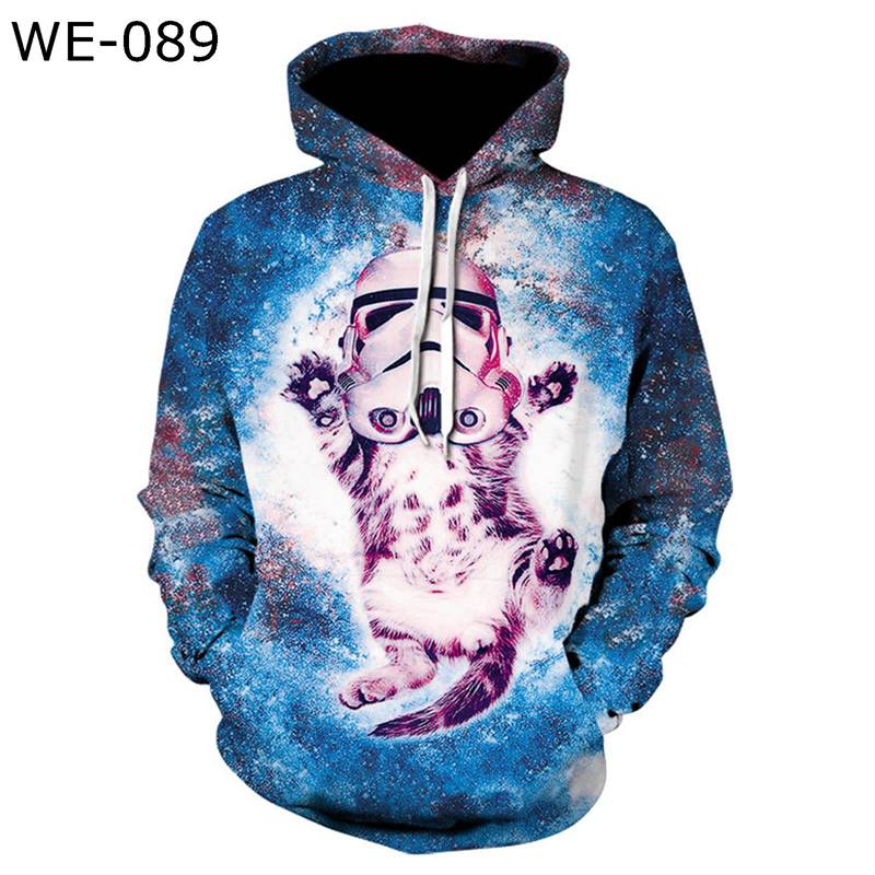 パーカー メンズ フード付きパーカー プルオーバー 原宿風 おしゃれ 3Dプリント 猫柄 動物柄 大きいサイズ ゆったり ストリート 春秋 カジュアル 耐久性 スポーツ アウトドア 日常