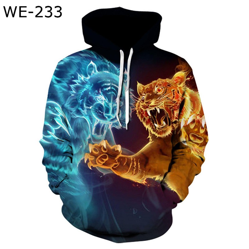 パーカー プルオーバー メンズ 大きいサイズ フード付き 虎柄パーカー タイガープリント 欧米風 おしゃれ 3Dプリント 春秋 ゆったり ストリート カジュアル アウトドア 日常 旅行 フーディー