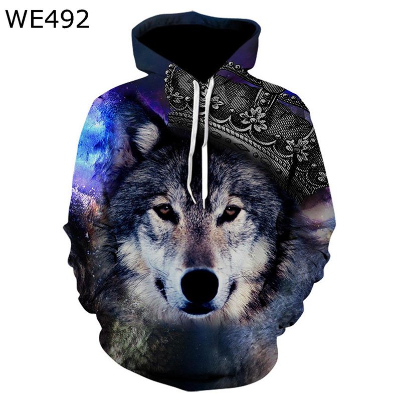 パーカー プルオーバー メンズ オオカミ柄パーカー フード 春秋 欧米風 おしゃれ 動物柄 3Dプリント 大きいサイズ ゆったり 耐久性 柔らかい ストリート カジュアル 男女兼用 釣り スポーツ