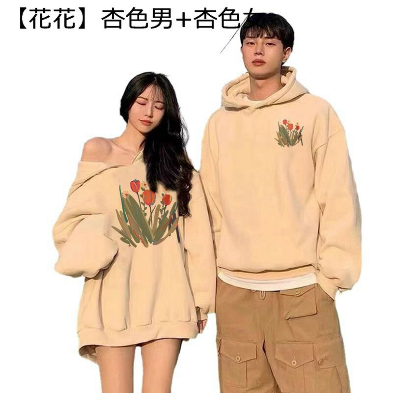 ペアルックパーカー お揃い 猫柄 フード付 プリントプルオーバー 春秋服 ゆったり 長袖 トップス オシャレ カップル カンガルーポケット スウェット 柔らかい 旅行 撮影 入学 通学 運動 アウトドア