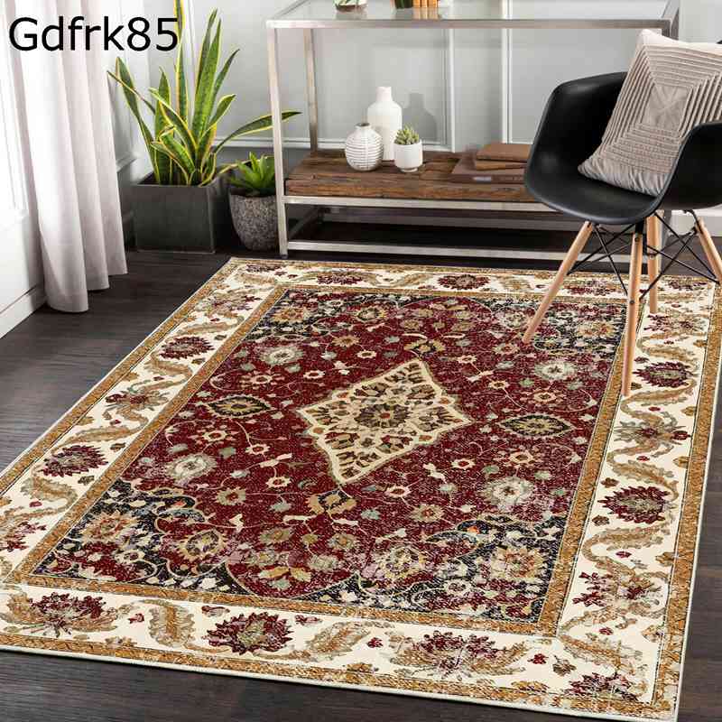 センターマット ラグマット ペルシャ風 床暖房対応 折り畳み可能 tpr 毛が短い 掃除しやすい へたらない カーペット へこみ防止 防臭加工 防滑 ダイニング 玄関 廊下 ベッドルーム 極細繊維