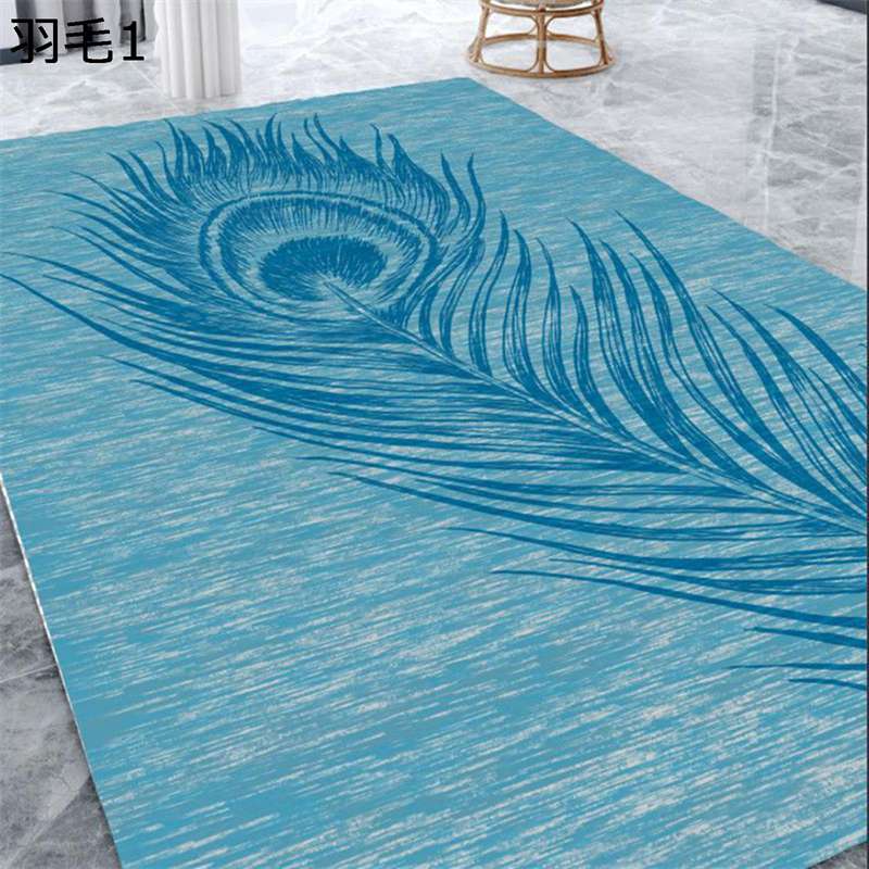 ラグマット カーペット 羽毛柄 マイクロファイバー 洗えるラグ 北欧風 床暖房対応 折り畳み可能 無地 ..